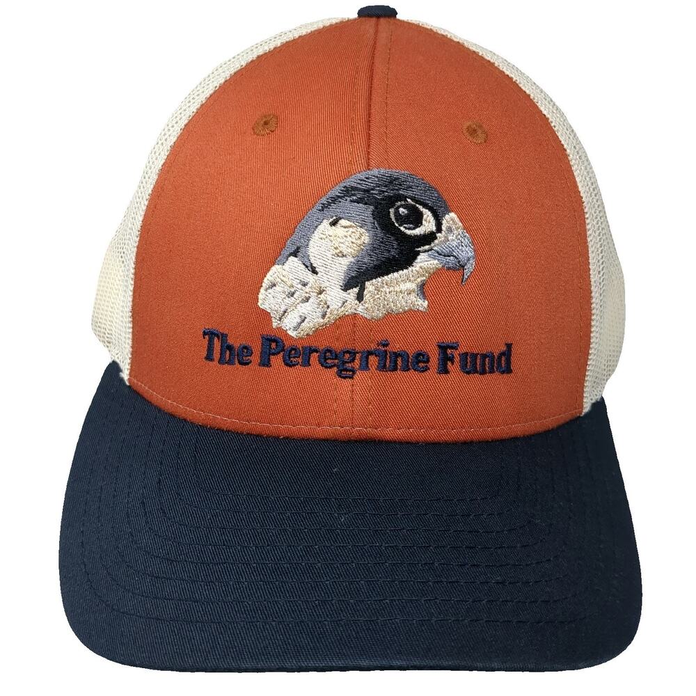 Richardson Trucker Hat Orange White Blue L The Peregrine Fund Falcon Snapback